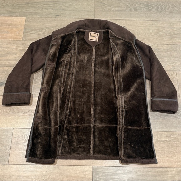 EXCELLED Collection Brown Faux Suede Button Up Long Sleeve Jacket Coat Size‎ XL - Picture 3 of 13